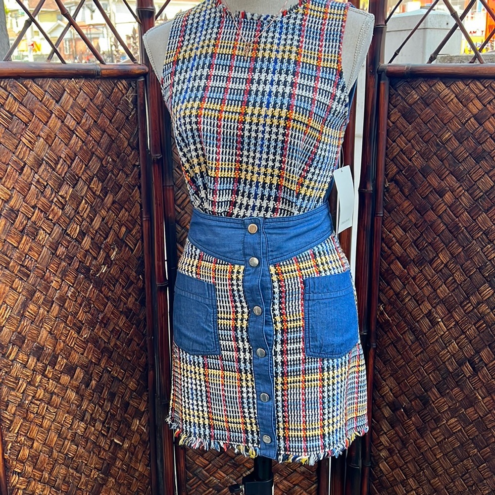 Zara contrasting tweed two piece set